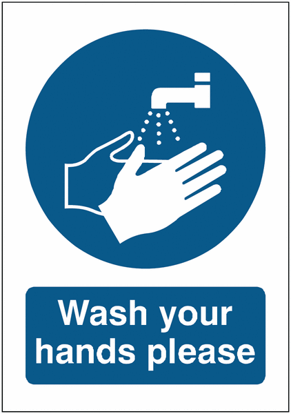 Wash your hands please - Economy washroom sign