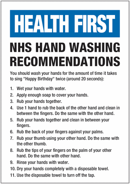 A4 Health First NHS Handwashing