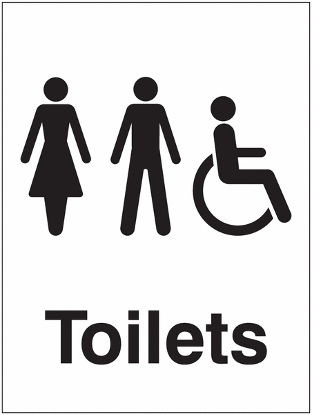 Male, Female and Disabled Toilets