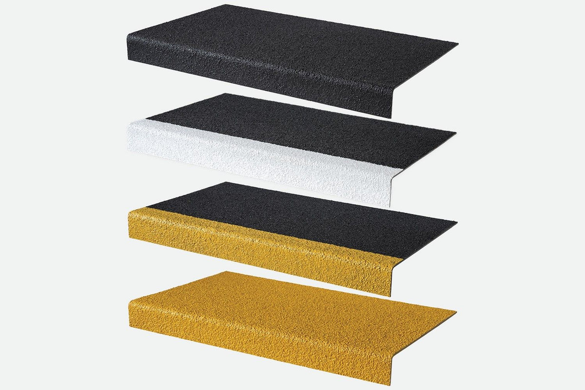 GRP anti-slip stair tread colour options