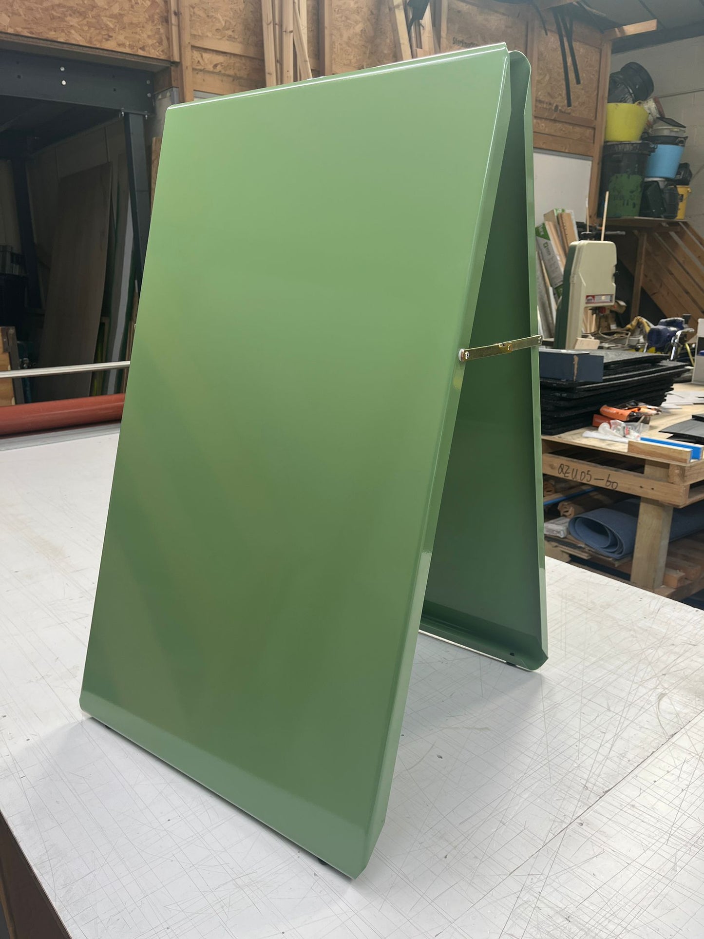 Powder coated Green A-board café outdoor pavement sign
