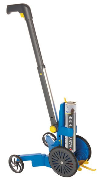Manual paint application tool with wheels on a white background