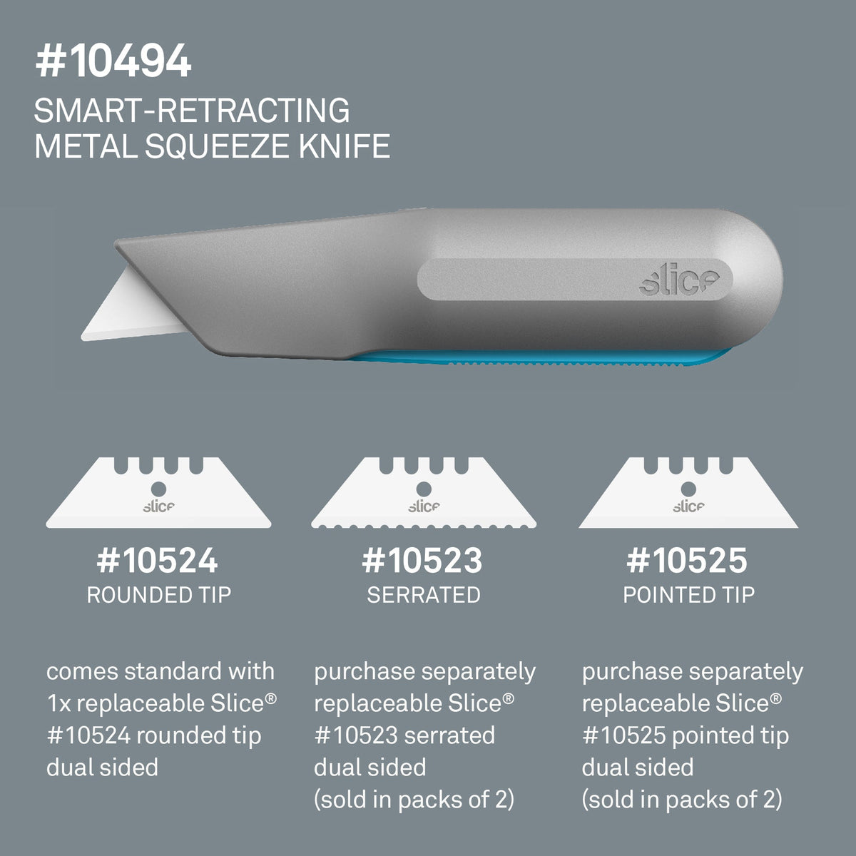 Slice Smart-Retracting Metal Squeeze Knife