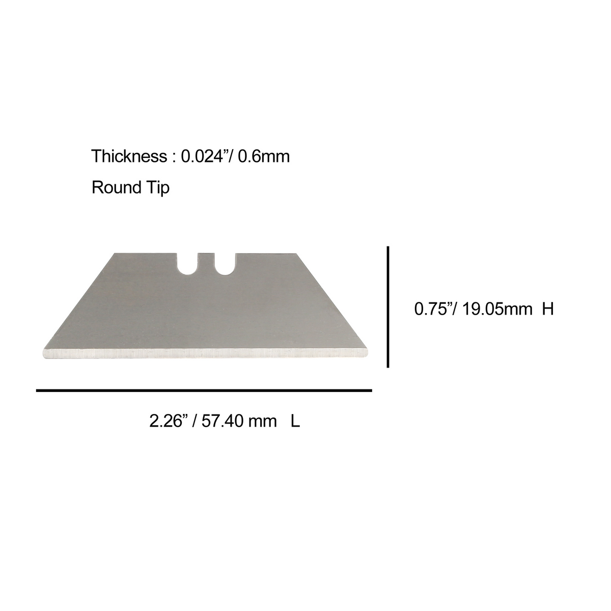 Heavy-Duty Round Tip Utility Blade - Pack of 100