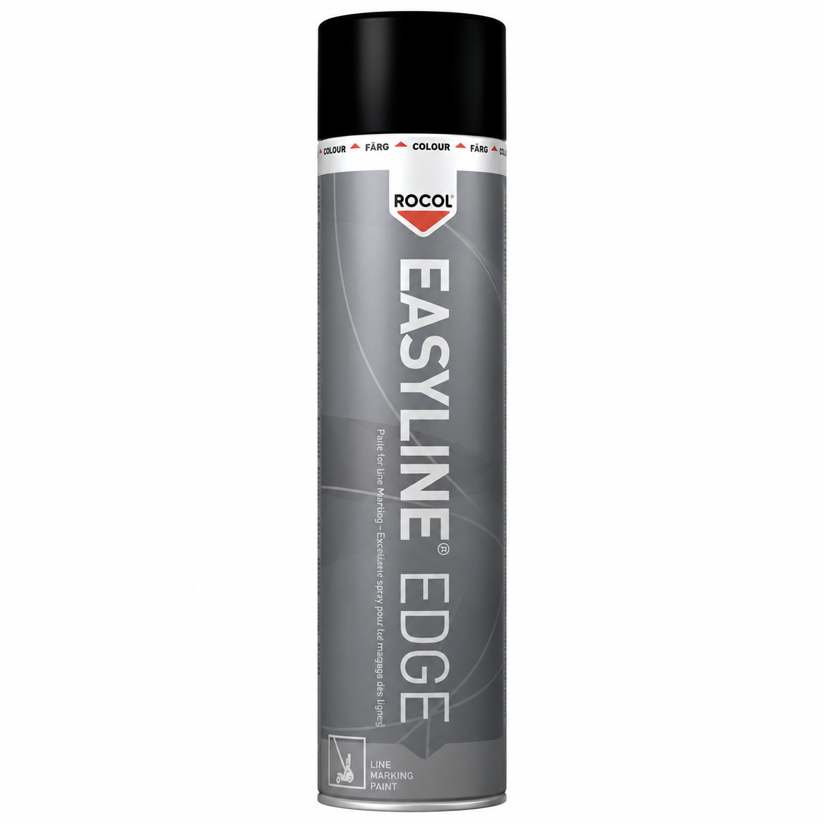 ROCOL EASYLINE EDGE Black Line Marking Paint 750ml Aerosol Can