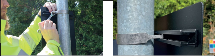 Attach the mounting plate using post clips