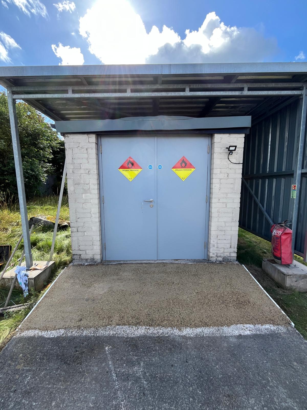 Epoxy mortar repair to an external storage unit ramp